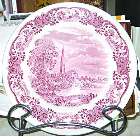 Scenes After Constable Pink (Smooth, Coupe) Dinner Plate