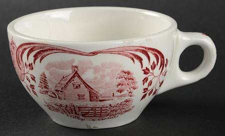 Scenes After Constable Pink (Smooth, Coupe) Flat Cup