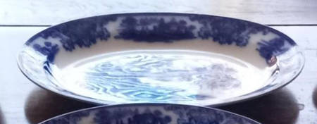 Shanghai (Flow Blue) 10" Oval Serving Platter