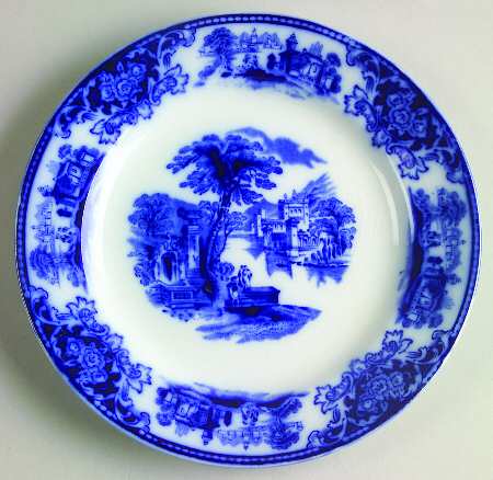 Shanghai (Flow Blue) Dessert/Pie Plate