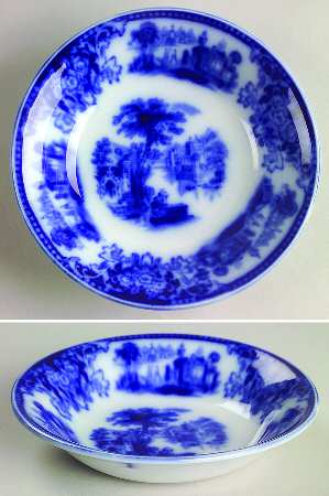 Shanghai (Flow Blue) Fruit/Dessert (Sauce) Bowl