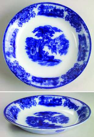Shanghai (Flow Blue) Coupe Soup Bowl