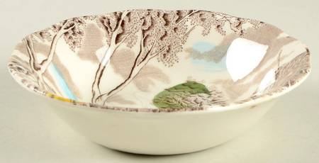 Sunday Morning Brown Multicolor Fruit/Dessert (Sauce) Bowl
