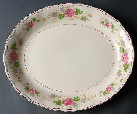 Swansea Rose 14" Oval Serving Platter