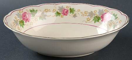Swansea Rose 9" Oval Vegetable Bowl