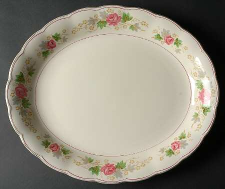 Swansea Rose 16" Oval Serving Platter
