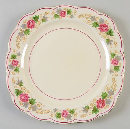Swansea Rose Square Salad Plate
