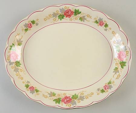 Swansea Rose 12" Oval Serving Platter