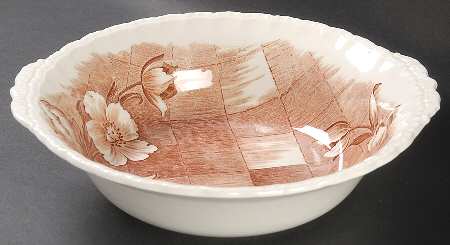 Trellis Brown 9" Round Vegetable Bowl