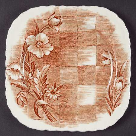 Trellis Brown Square Salad Plate