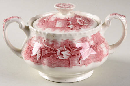 Trellis Pink Sugar Bowl & Lid