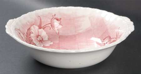 Trellis Pink 9" Round Vegetable Bowl