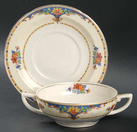 Virginia Flat Cream Soup Bowl & Saucer Set