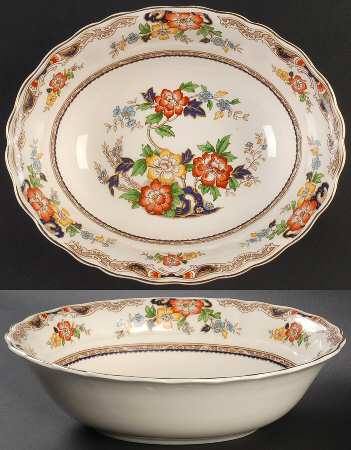 Warwick 9" Oval Vegetable Bowl by Grindley