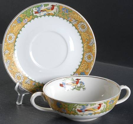 Wrenbury Flat Cream Soup Bowl & Saucer Set