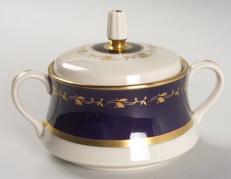 Baronial Cobalt Blue Sugar Bowl & Lid by Gorham