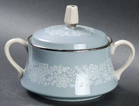 Blue Bouquet Sugar Bowl & Lid