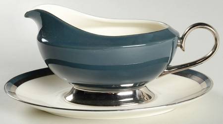 Black Contessa Gravy Boat & Underplate by Gorham