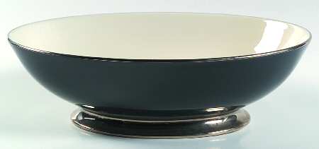Black Contessa 10" Oval Vegetable Bowl