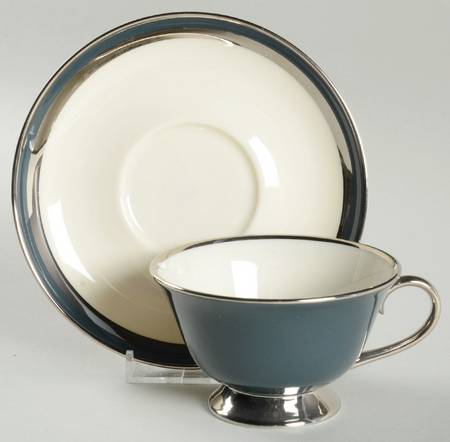 Black Contessa Footed Cup & Saucer Set by Gorham