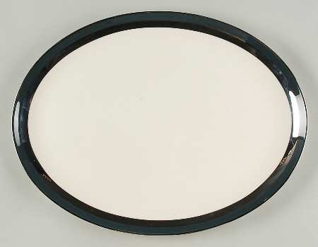 Black Contessa 16" Oval Serving Platter
