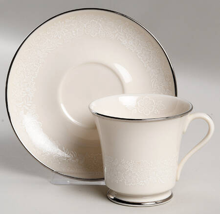 Bridal Bouquet Footed Cup & Saucer Set