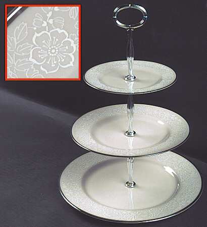 Bridal Bouquet 13 7/8"-14 1/4" 3-Tiered Serving Tray(DP,SP,BB) HC