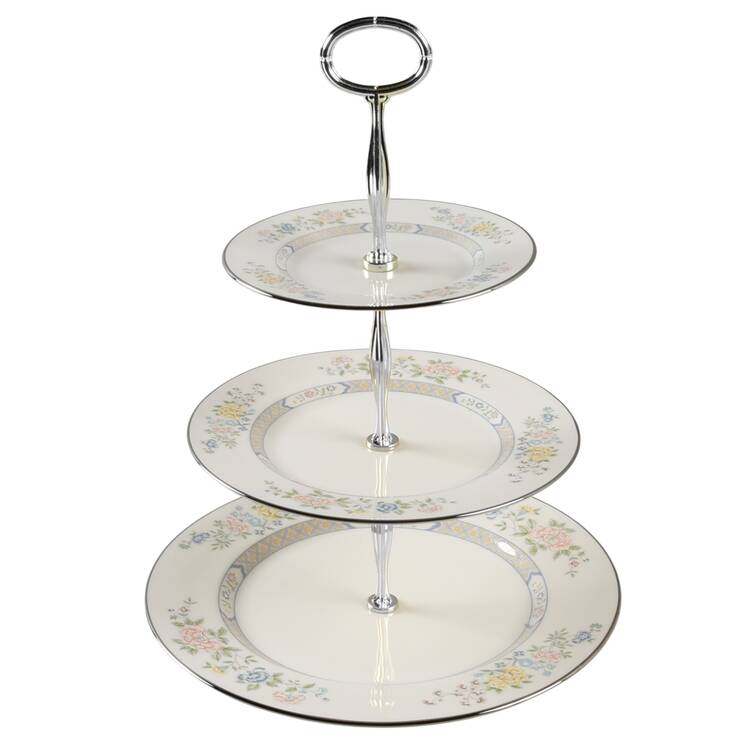 Cherrywood 13 7/8"-14 1/4" 3-Tiered Serving Tray(DP,SP,BB) HC