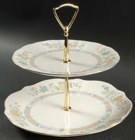Cherrywood 2 Tiered Serving Tray (Dinner & Salad Plate)