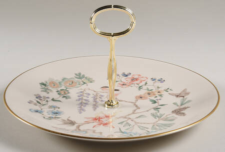 Chinoiserie Round Serving Plate with Center Handle (Dp) Hc