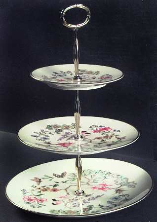 Chinoiserie 13 7/8"-14 1/4" 3-Tiered Serving Tray(DP,SP,BB) HC
