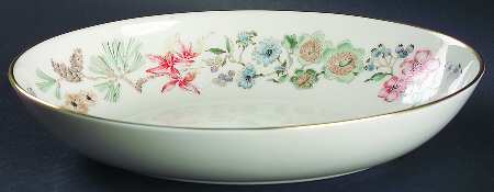 Chinoiserie 9" Oval Vegetable Bowl
