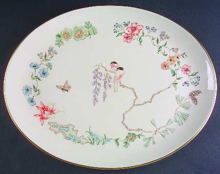 Chinoiserie 15" Oval Serving Platter