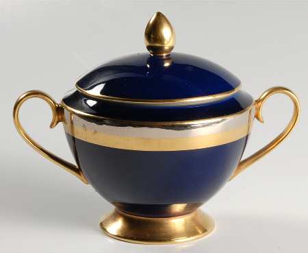 Cobalt Contessa Sugar Bowl & Lid
