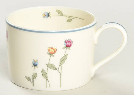 Country Flowers Cream Flat Cup