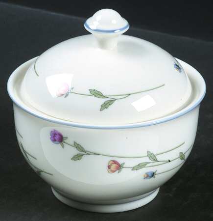Country Flowers Cream Sugar Bowl & Lid
