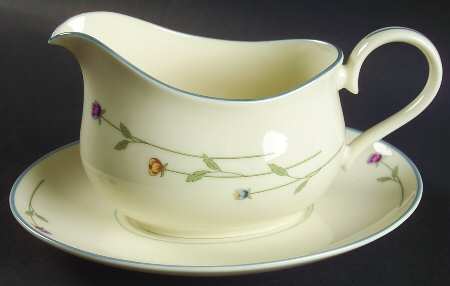 Country Flowers Cream Gravy Boat & Underplate