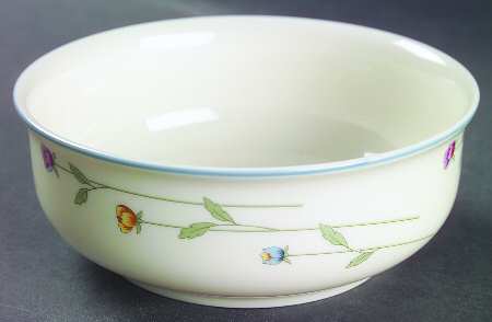Country Flowers Cream Coupe Cereal Bowl