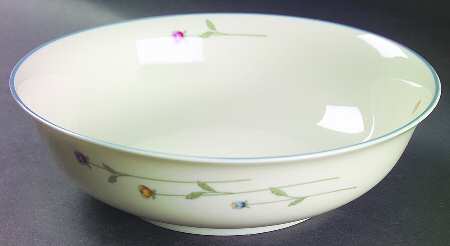 Country Flowers Cream 8" Round Vegetable Bowl