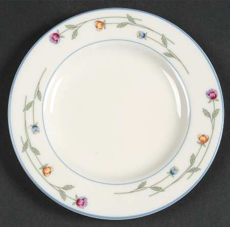 Country Flowers Cream Bread & Butter Plate