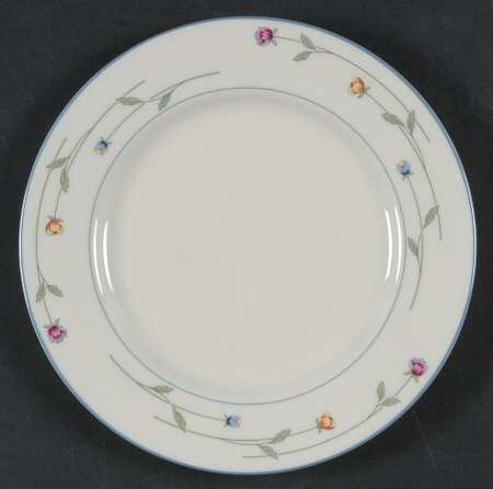 Country Flowers Cream Salad Plate