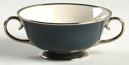 Contessa Black Footed Cream Soup Bowl