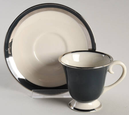 Contessa Black Footed Demitasse Cup & Saucer Set by Gorham