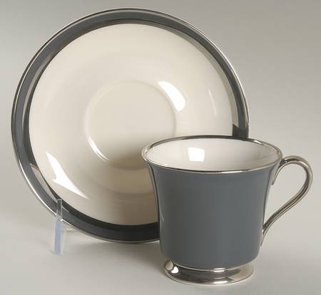 Contessa Black Footed Cup & Saucer Set by Gorham