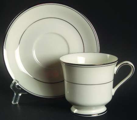 Elegance Platinum Footed Cup & Saucer Set