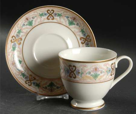Empress Multicolor Footed Cup & Saucer Set