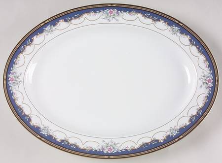 Golden Ribbon Edge 14" Oval Serving Platter by Gorham