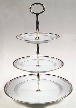 Golden Swirl 13 7/8"-14 1/4" 3-Tiered Serving Tray(DP,SP,BB) HC