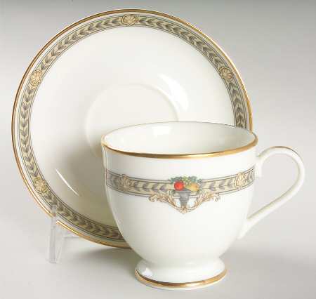 Laurel Footed Cup & Saucer Set
