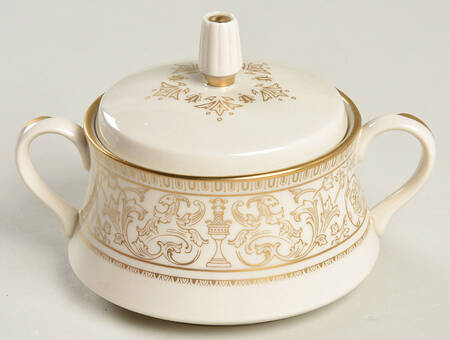 Lorenzo De Medici (Ivory with Gold) Sugar Bowl & Lid